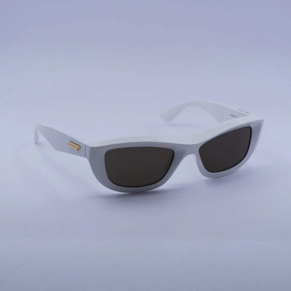 Bottega Veneta BV1326S 004 Sunglasses Ivory Rectangle Frame, Brown Lenses